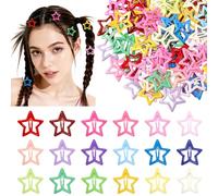 Lot de 100 barrettes à cheveux en forme d'étoile Y2k - 3,1 cm - En métal - Antidérapantes - Avec étoiles creuses - Accessoires de cheveux mignons pour filles et femmes
