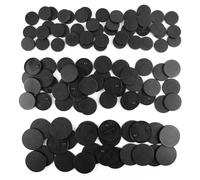 Lot de 100 bases miniatures avec 120 adhésifs, 25 mm, 32 mm, 40 mm, mélange de bases rondes en plastique noir pour jeux de figurines ou jeux de guerre