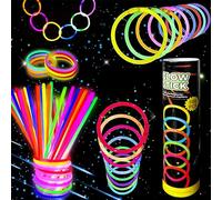 Lot De 100 Baton Lumineux Avec Connecteurs,Fluo,Bracelet Fluorescent Lumineux, Glow Stick Pour Enfants Et Adultes, DéCoration De Nouvel An, Halloween & NoëL Accessoires Fluo SoiréE