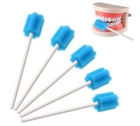 Lot de 100 bâtonnets de soin buccal, hygiène buccale, gratte-langue, bâtonnets de soin bucco-dentaire, goût neutre, emballés individuellement de manière hygiénique pour l'hygiène buccale (bleu)
