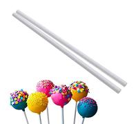 Lot de 100 bâtonnets de sucettes en papier blanc pour biscuits, bonbons, chocolat, décoration de gâteau (70 x 3,5 mm)