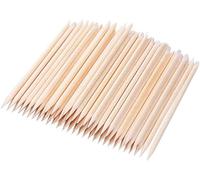 Lot de 100 bâtonnets en bois orange à double extrémité, repousse-cuticules pour nail art, manucure, pédicure, instrument de manucure