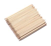 Lot de 100 bâtonnets oranges de 10,9 cm, multifonction à double tête, repousse-cuticules en bois, outil de manucure et pédicure (100)