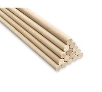 Lot de 100 bâtonnets ronds en bois de hêtre - 6 mm x 40 cm - Pour le travail du bois, la décoration, l'artisanat