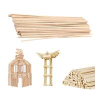 Lot de 100 bâtons carrés en bois de balsa, 3 x 3 x 300 mm, bandes de bois dur brut, bandes de bois naturel, tiges en bois dur pour projets d'art, de bricolage et d'artisanat du bois