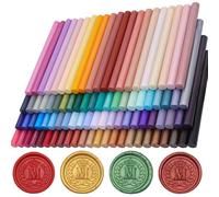 Lot de 100 bâtons de cire à cacheter pour sceau de cire, bâtons de cire pour pistolet à colle, idéal pour invitations de mariage, emballages cadeaux, enveloppes de cartes (100b)