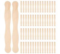 Lot de 100 bâtons de crème glacée en bois avec poignées d'éventail de 20,3 cm ou spatule en bois pour travaux manuels