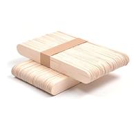 Lot de 100 bâtons en bois naturel, abaisse-langue, bâtons de crème glacée à la main, pour glaçons, popsicle cire, bricolage art sucette de bricolage