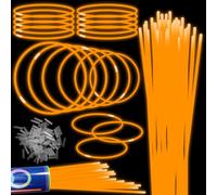 Lot de 100 bâtons fluorescents orange de 55,9 cm en vrac, extra longs phosphorescents pour bracelets et colliers fluorescents pour Halloween, bonbons, fête, mariage
