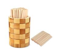 Lot de 100 bâtons mélangeurs contenant un support décoratif en bois pour mélanger les boissons