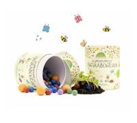 Lot de 100 billes de fleurs colorées « Mon aventure naturelle », bombes à graines roulées à la main, colorées, parfaites pour les anniversaires d'enfants, cadeau pour enfants, 100 % écologique et