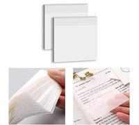 Lot de 100 blocs de notes autocollants transparents, 75 mm x 75 mm, amovibles, parfaits pour étudier et écrire dans des livres de texte et au bureau