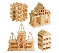 Lot de 100 Blocs empilables en Bois pour Tout-Petits, Jouets de Construction en Bois pour Tout-Petits, Jouets de motricité Fine pour, Blocs en Bois pour
