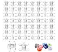 Lot de 100 bobines de machine à coudre en plastique transparent classe 15 pour machine à coudre Brother SA156