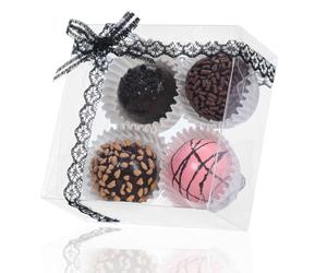 Lot de 100 boîtes à biscuits transparentes de 10,2 x 10,2 x 5,1 cm - Boîtes à chocolat et truffes - Boîtes cadeaux pour pâtisserie, pâtisserie, savon, fraises, gâteaux, friandises pour fêtes