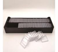 Lot de 100 boîtes à capsules carrées transparentes avec inserts en mousse réglables pour différents diamètres y compris 20 mm à 40 mm pour l'organisation des pièces de monnaie (blanc)