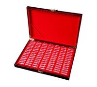 Lot de 100 boîtes de rangement en bois pour pièces de monnaie et capsules commémoratives