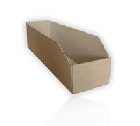 Lot de 100 boîtes de rangement en carton, 401 x 101 x 112/69 mm, pour rangement de petites pièces, vis, fournitures de stockage, petites pièces