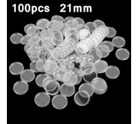 Lot de 100 boîtes de rangement en plastique pour pièces de monnaie de 21 mm de diamètre avec double coque transparente et bords soigneusement coupés