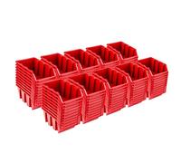Lot de 100 boîtes empilables 70 x 100 x 155 mm - Boîte de rangement empilable Rouge