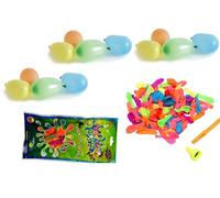Lot de 100 bombes d'eau avec enveloppe de 100 ballons d'eau, ballons, ballons d'eau faciles à remplir avec bâton pour nouer et buse pour robinet ballons colorés pour adultes garçons enfants (a)