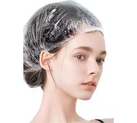 Lot de 100 bonnets de douche jetables en plastique transparent élastique et imperméable pour femme, hôtel, salon de coiffure, voyage, spa, utilisation à domicile, accessoires de salon de beauté,