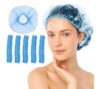 Lot de 100 bonnets de douche jetables pour femme, grands bonnets de douche épais et imperméables, bonnets de bain élastiques en plastique pour le traitement des cheveux pour salon, spa, voyage, usage