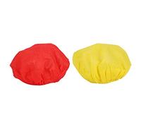 Lot de 100 bonnettes de microphone jetables en non-tissé pour interviews sur scène de karaoké (Rouge et jaune)