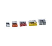 Lot de 100 bornes de connexion Wago - 20 x 2 conducteurs - 40 x 3-15 x 4-15 x 5-10 x 8 - Série 2273 - De 0,5 à 2,5 mm² - Petite forme - Transparent - En plastique
