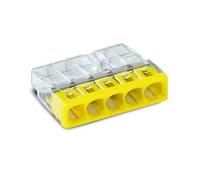 Lot de 100 bornes WAGO 2273 - 5 x 0,5 à 2,5mm² Transp. / Jaune