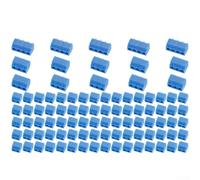 Lot de 100 borniers à vis de 5 mm pour montage sur circuit imprimé - 2 3 4 broches - Pour projets électroniques Arduino - PA66 - Bleu
