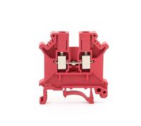 Lot de 100 borniers de raccordement universels for rail DIN UK-3N, connexion à vis, connecteur de bornier de câblage électrique UK3N(Red)