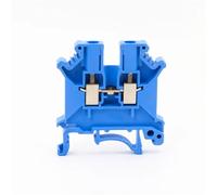 Lot de 100 borniers de raccordement universels for rail DIN UK-3N, connexion à vis, connecteur de bornier de câblage électrique UK3N(Blue)