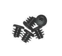 Lot de 100 bouchons à ailettes ronds de 18 mm de diamètre (extérieur), bouchons noirs