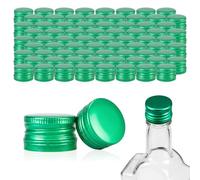Lot de 100 bouchons à vis en aluminium 28/18 mm vert - hermétiques, réutilisables, bouchons de bouteille
