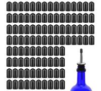 Lot de 100 bouchons anti-poussière noirs en caoutchouc pour bouteille d'huile d'olive, liqueur, bec verseur anti-poussière, becs verseurs non inclus (100, noir)