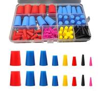 Lot de 100 bouchons coniques en silicone pour sceller et isoler les procédés industriels de peinture, galvanoplastie et anodisation cathodique