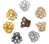 Lot de 100 Bouchons de Perles de Fleurs Cloche Creuse Bouchons d'extrémité pour Perles de Trompette pour la création de Bijoux Fait-de-T-e Trouver des Fournitures Couleur de Mélange Attractive Design