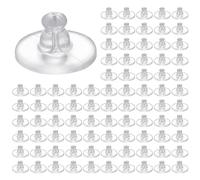 Lot de 100 boucles d'oreilles en silicone pour la partie arrière, bouchons de rechange, petits connecteurs en silicone