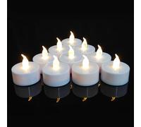 Lot de 100 bougies chauffe-plat LED réalistes et lumineuses à piles sans flamme, plus de 200 bougies chauffe-plat électriques pour Halloween, mariages, festivals, décoration en blanc chaud