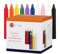 Lot de 100 bougies coniques, 10 couleurs - Mini bougies non parfumées pour sorts, sorcellerie, carillons, rituels, décoration de vacances, Halloween, activités de demande en mariage