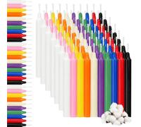 Lot de 100 bougies multicolores - 1,2 x 10,5 cm (haut) | Bougies colorées sans gouttes - Bougies pointues non parfumées pour anniversaire, sorcière, prière, mariage, fête