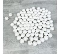Lot de 100 Boules de 2 cm en ouate de Cellulose, Billes Blanches en Coton compressé de 20mm avec Trou
