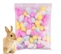Lot de 100 boules de coton chaudes pour cage de hamster - Boules de literie en coton pour hamster - Doux pour le confort hivernal, la nidification, le jeu, la décoration de cage de hamster, coquillage