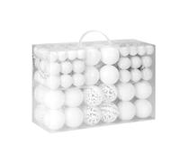 Lot de 100 boules de Noël blanches pour sapin de Noël, décoration saisonnière, pour dîner, école, restaurant, mariage, anniversaire, fête d'hiver