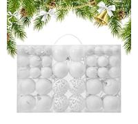 Lot de 100 boules de Noël blanches saisonnières