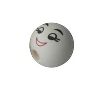 Lot de 100 boules en bois avec trou pour décoration artisanale, perles en bois naturel, sourires, perles en bois avec visages, bijoux, accessoires d'artisanat