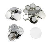 Lot de 100 boutons arrière en métal inoxydable for porte-clés galvanisés, 32 mm, 1-1/4 po Pour la production artisanale