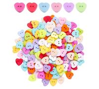 Lot de 100 boutons d'amour, à double trou, boutons de couture pour gilet en tricot, boutons pour bébé, boutons pour accessoires de vêtements, boutons de différentes couleurs, pour la couture et la