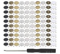 Lot de 100 Boutons de Jean Réglables, Sans Couture, Détachables, pour Ajuster la Taille du Pantalon, Métal Amovible (20mm, Kit avec Tournevis)